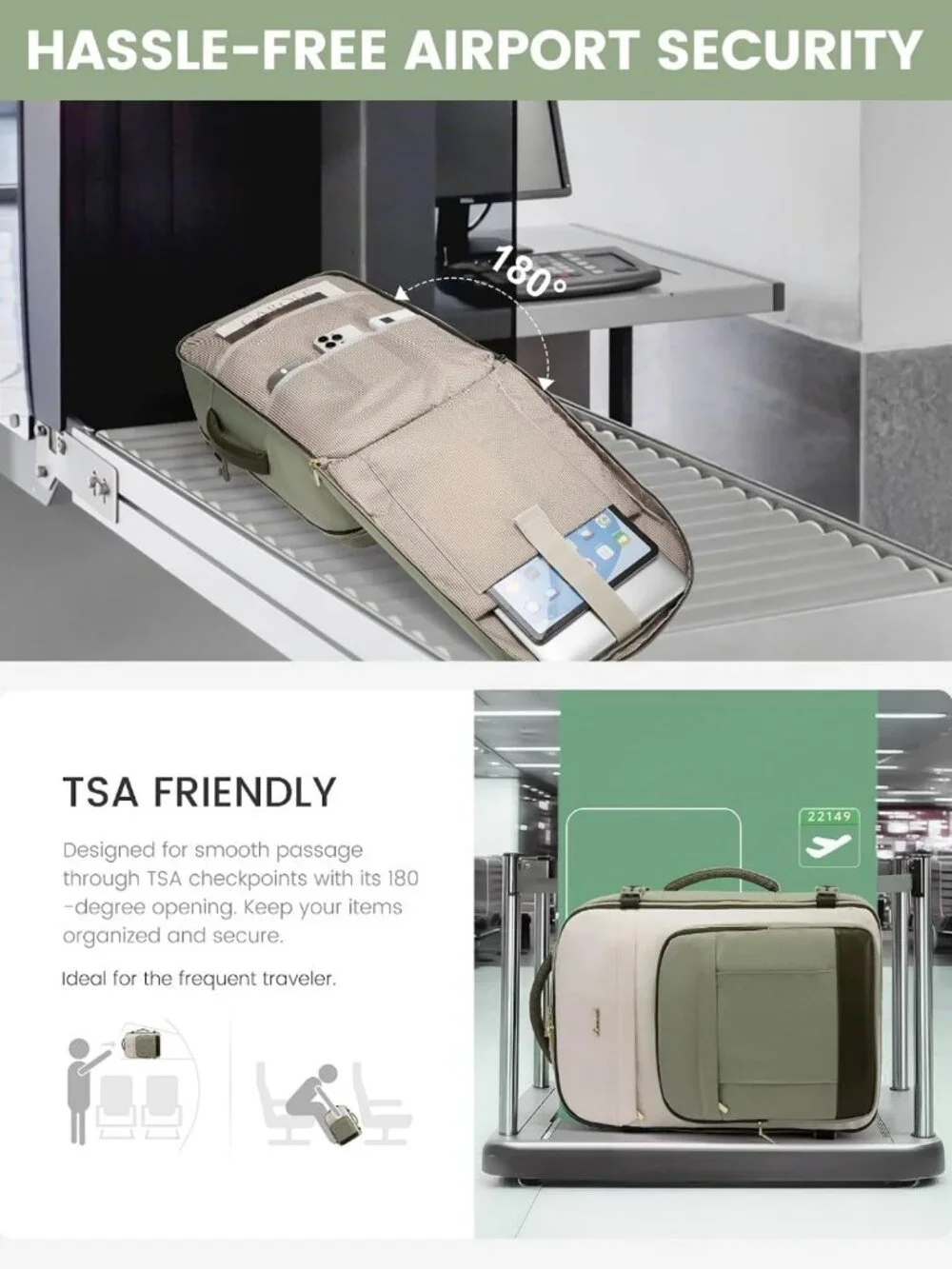 Spacious 40L Travel Backpack for Women & Men - 17.3